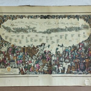 Ancienne Affiche  Lithographie Gravure VIGNOBLE LES GRANDS CRUS DE VIN   Les Grands Crus du Vignoble de la Côte-D'Or et les principaux climats Vins de la Côte de Beaune. Vins de la Côte de Nuits.