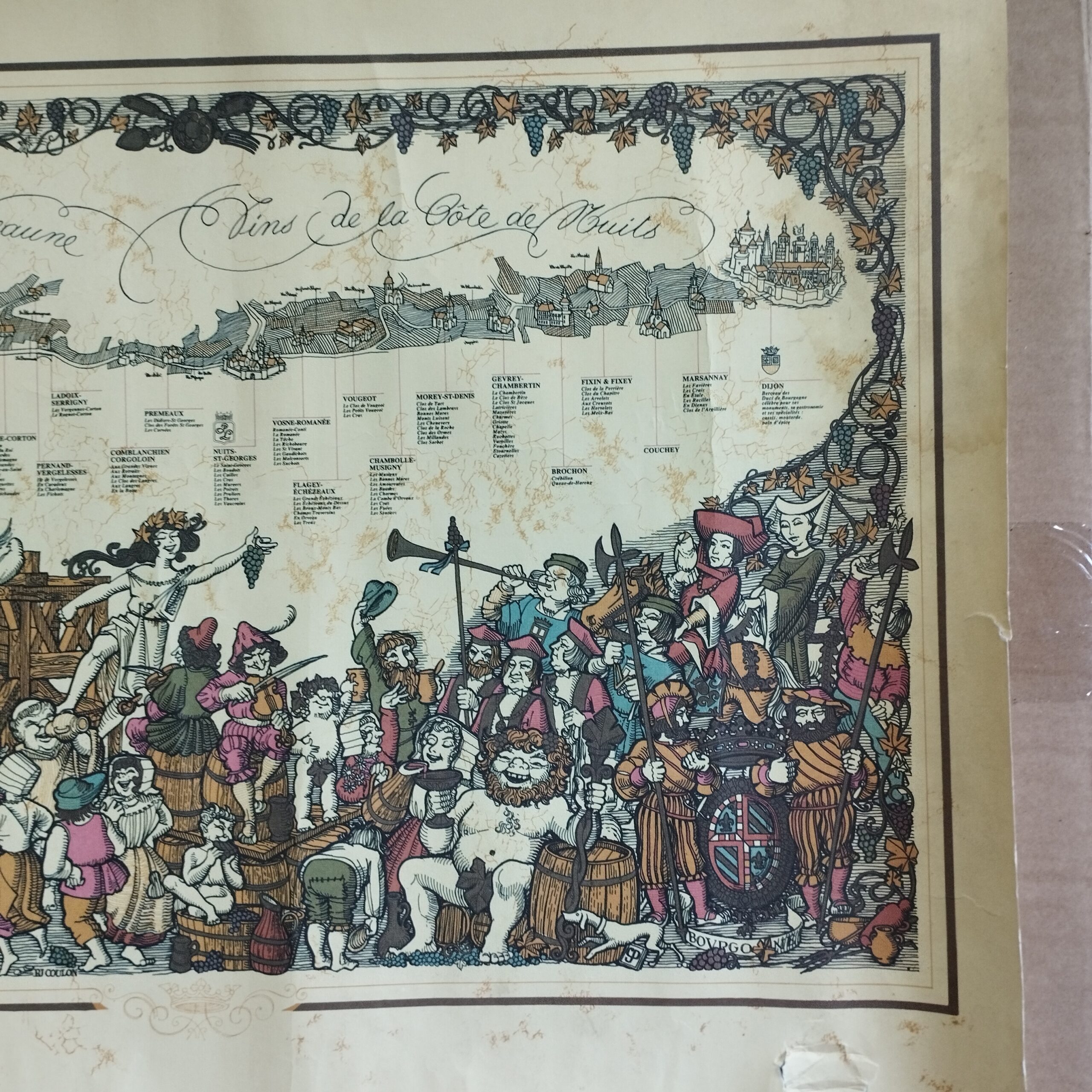 Ancienne Affiche Lithographie Gravure VIGNOBLE LES GRANDS CRUS DE VIN Les Grands Crus du Vignoble de la Côte-D'Or et les principaux climats Vins de la Côte de Beaune. Vins de la Côte de Nuits. – Image 4