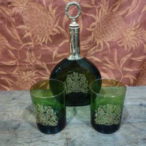 set apéritif ou digestif vert et or