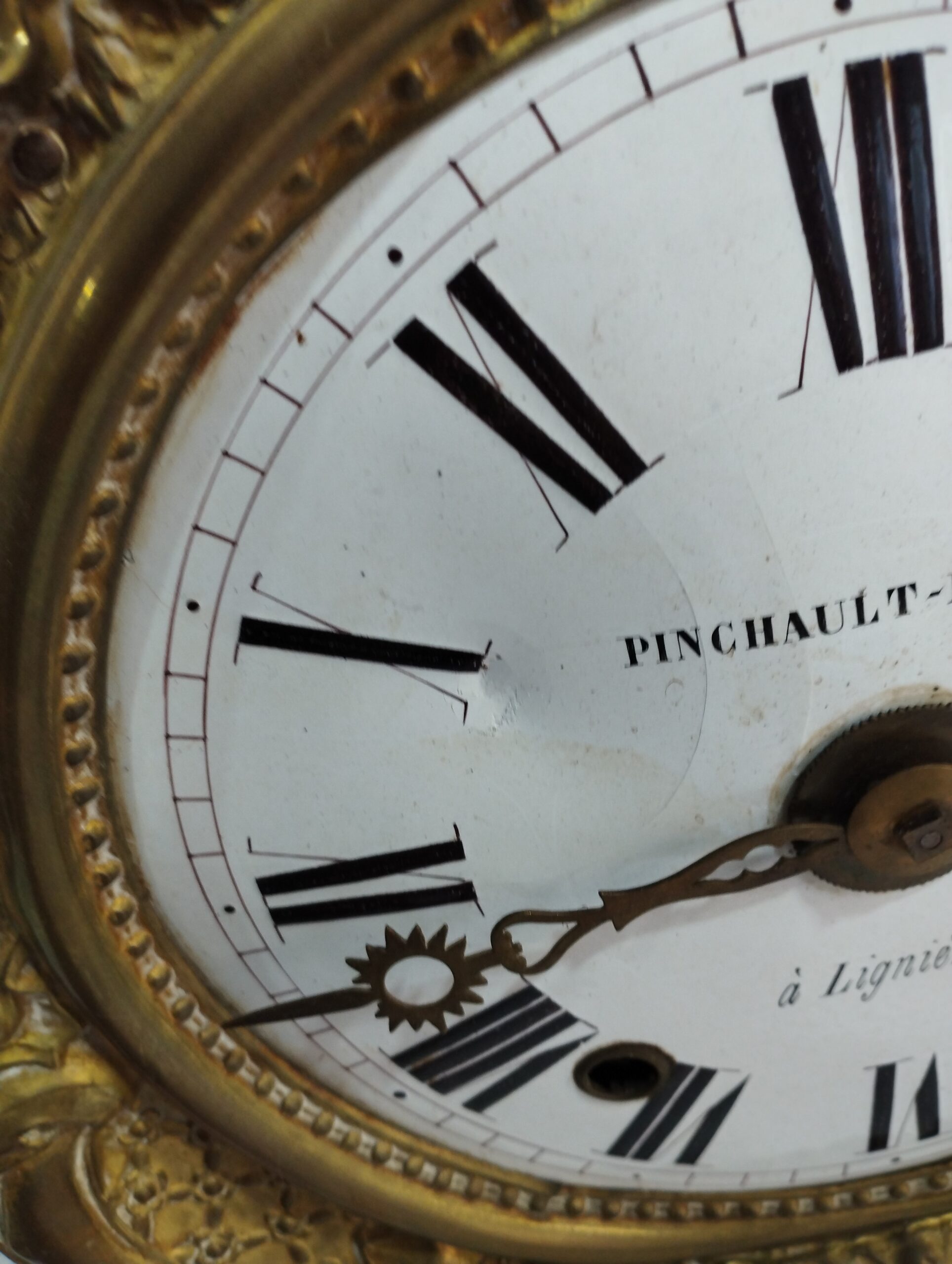 ancien mouvement de comtoise du 19ème siècle - sonnerie cloche+ balancier + poids + clé PG6 – Image 9